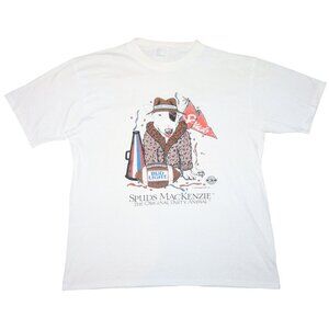 Vintage 1987 Spuds MacKenzie Bud Light Football Fur Coat Single Stitch T-Shirt M